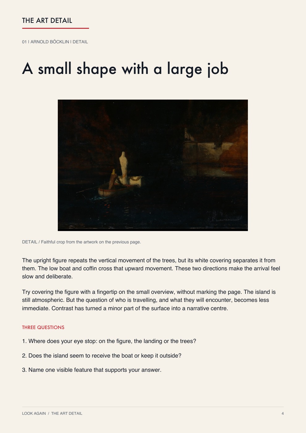 Actual sample page: guided details and looking questions